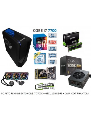 PC COMPUTADOR GAMER INTEL CORE I7 7700K + VIDEO DE 11GB DDR5 5% off para pago en efectivo
