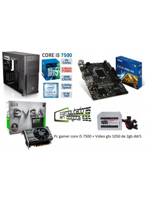 PC COMPUTADOR GAMER INTEL CORE I5 7500 + VIDEO GTX 1050 5% off para pago en efectivo